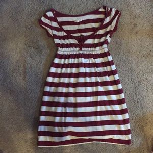 Red and White Striped Aéropostale Babydoll Dress